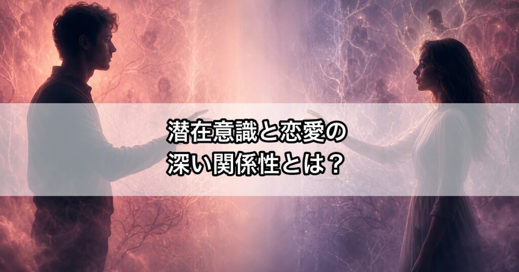 霧の中で向かい合う男女のシルエット、潜在意識と恋愛の関係を表す